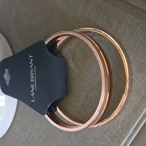 Rose Gold "INSPIRE" Bangle Bracelets Set of 2